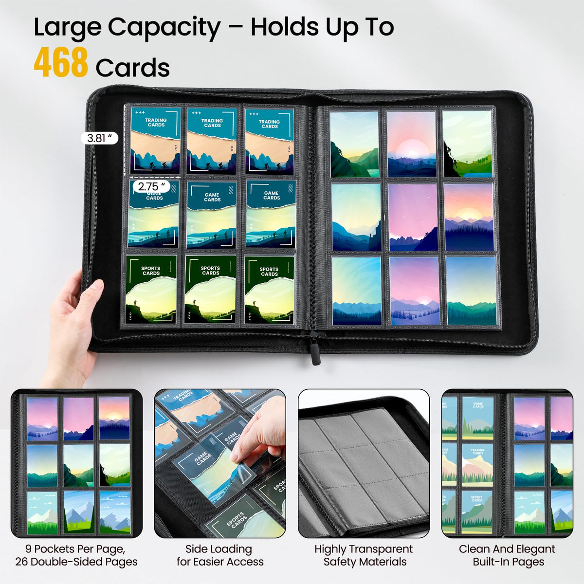 Snuvid side-loading pocket keeps cards secure during transport