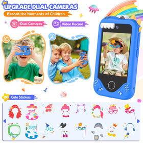 A child uses the phone for on-the-go learning and imaginative play
