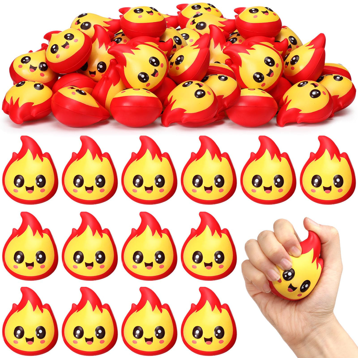 Soaoo fire stress balls flame face closeup for desk anxiety relief