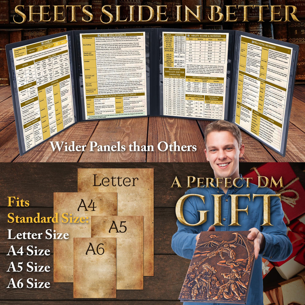 Soar Forge DM Screen crystal-clear pockets protect and display sheets