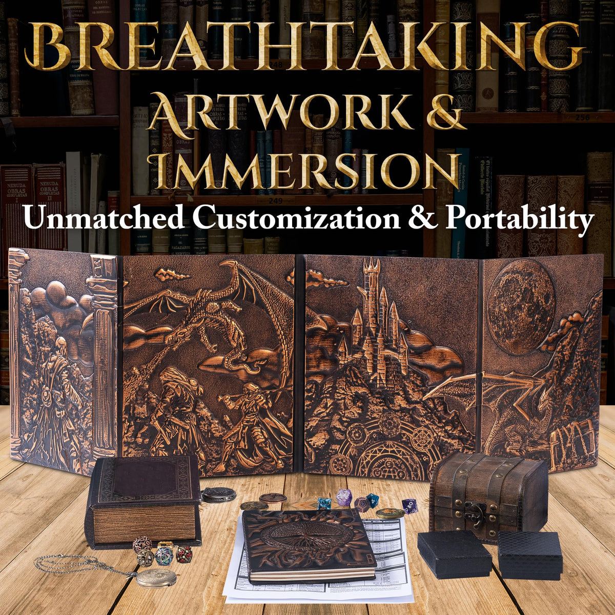 Soar Forge DM Screen four-panel layout keeps notes organized
