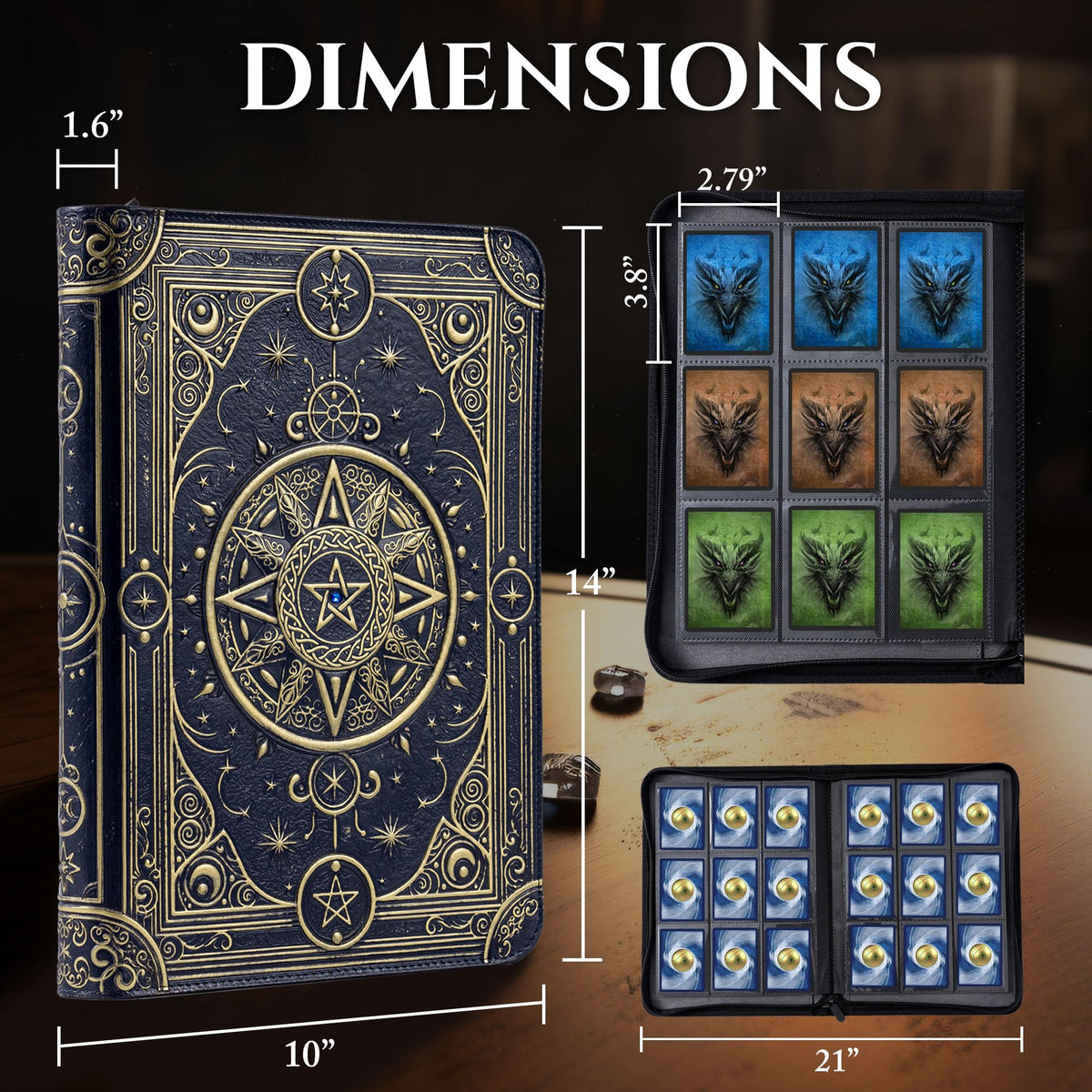 Soar Forge Star Mage binder premium zipper keeps cards secure during transport.