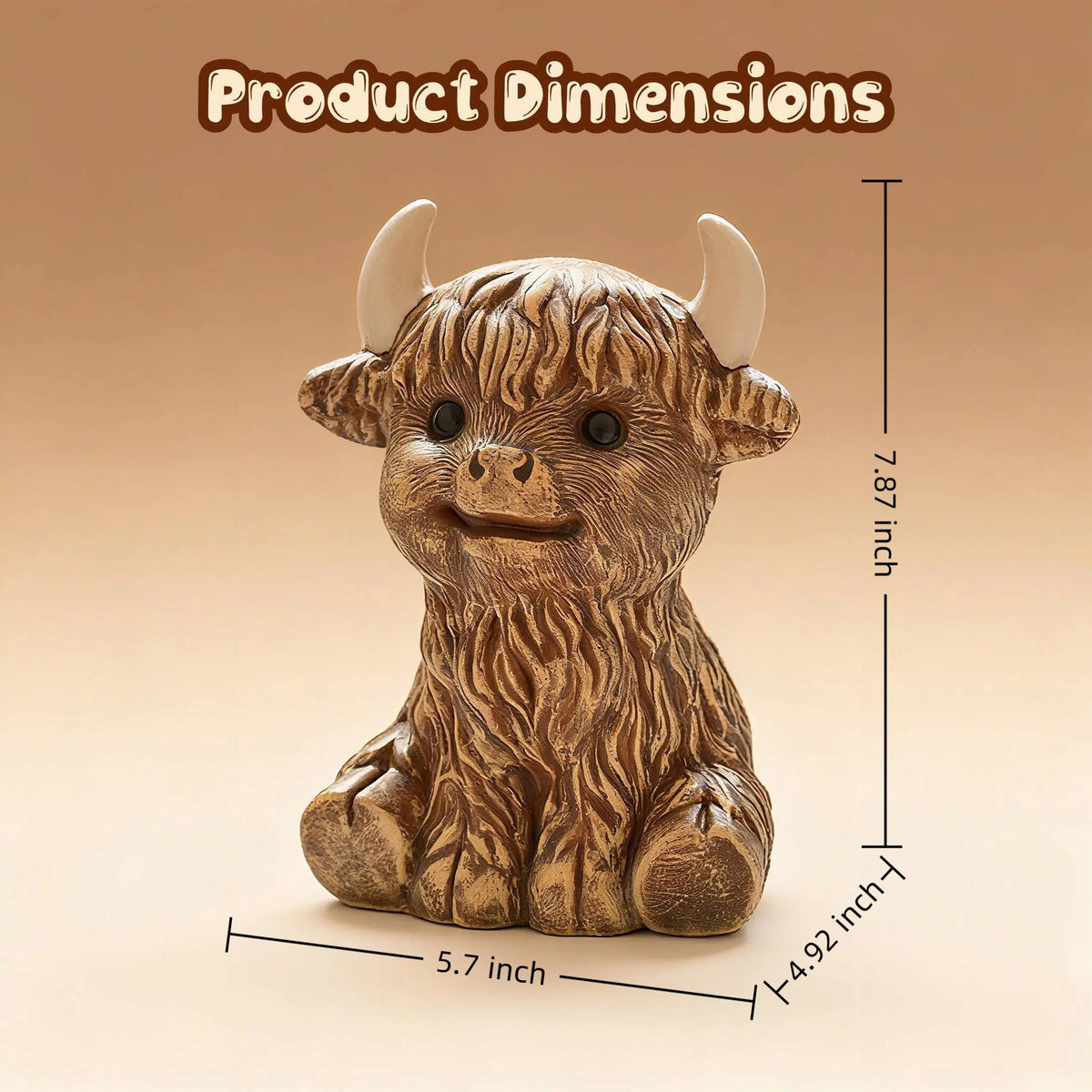 SOBEIT Highland Cow piggy bank coin slot rim for deposits