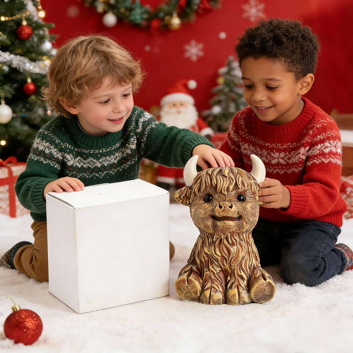 SOBEIT Highland Cow piggy bank packaging ready-to-gift box