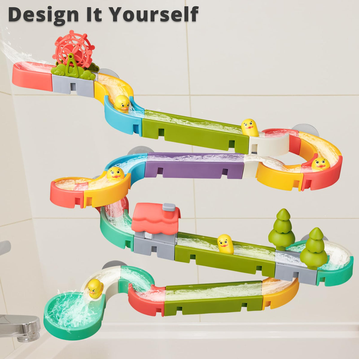 SOCBTNSO bath play set features multiple pieces for creative water fun.