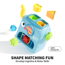Turning the elephant wheel boosts hand-eye coordination during play.