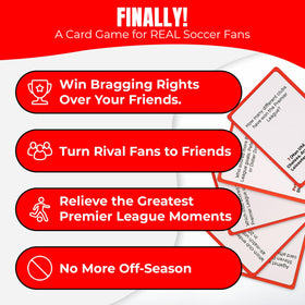 SOCCER IQ English League visuals emphasize EPL trivia for dedicated fans.