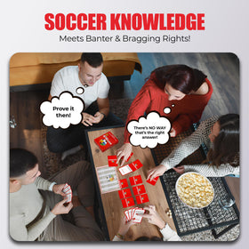 SOCCER IQ family game night image encourages friendly competition and shared laughs.