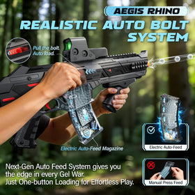SOFITEN gel ball blaster full-auto action demonstrates rapid firing