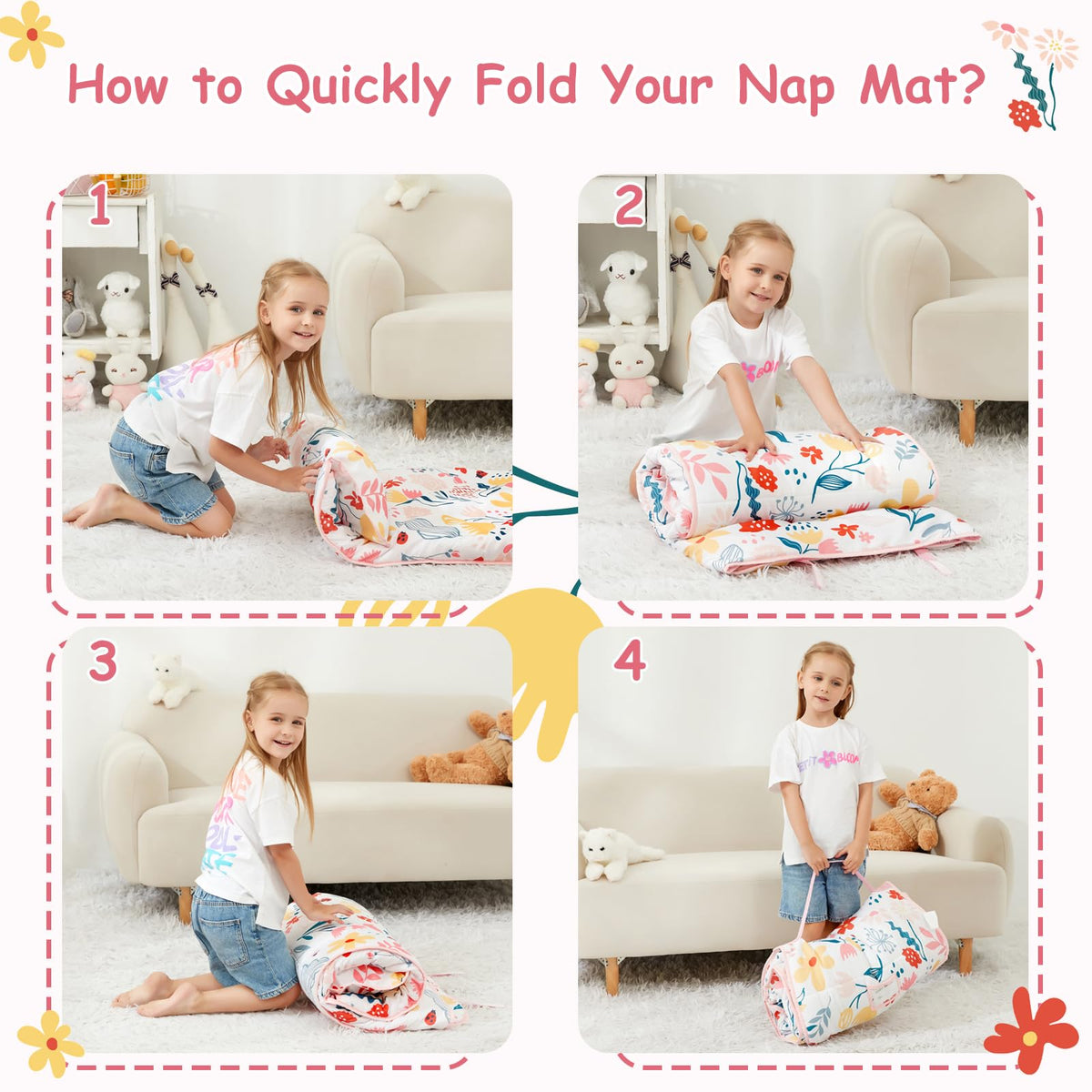 Softan Nap Mat Blanket Attached emphasizes all-in-one convenience during naps.