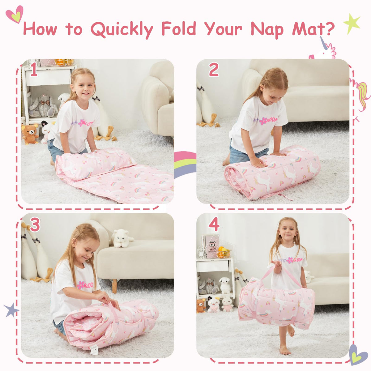 Softan nap mat with blanket included for instant cozy rest