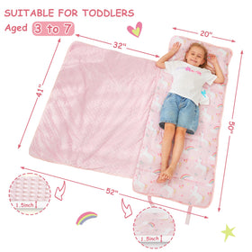 Softan Toddler Nap Mat with pillow attached for on-the-go naps