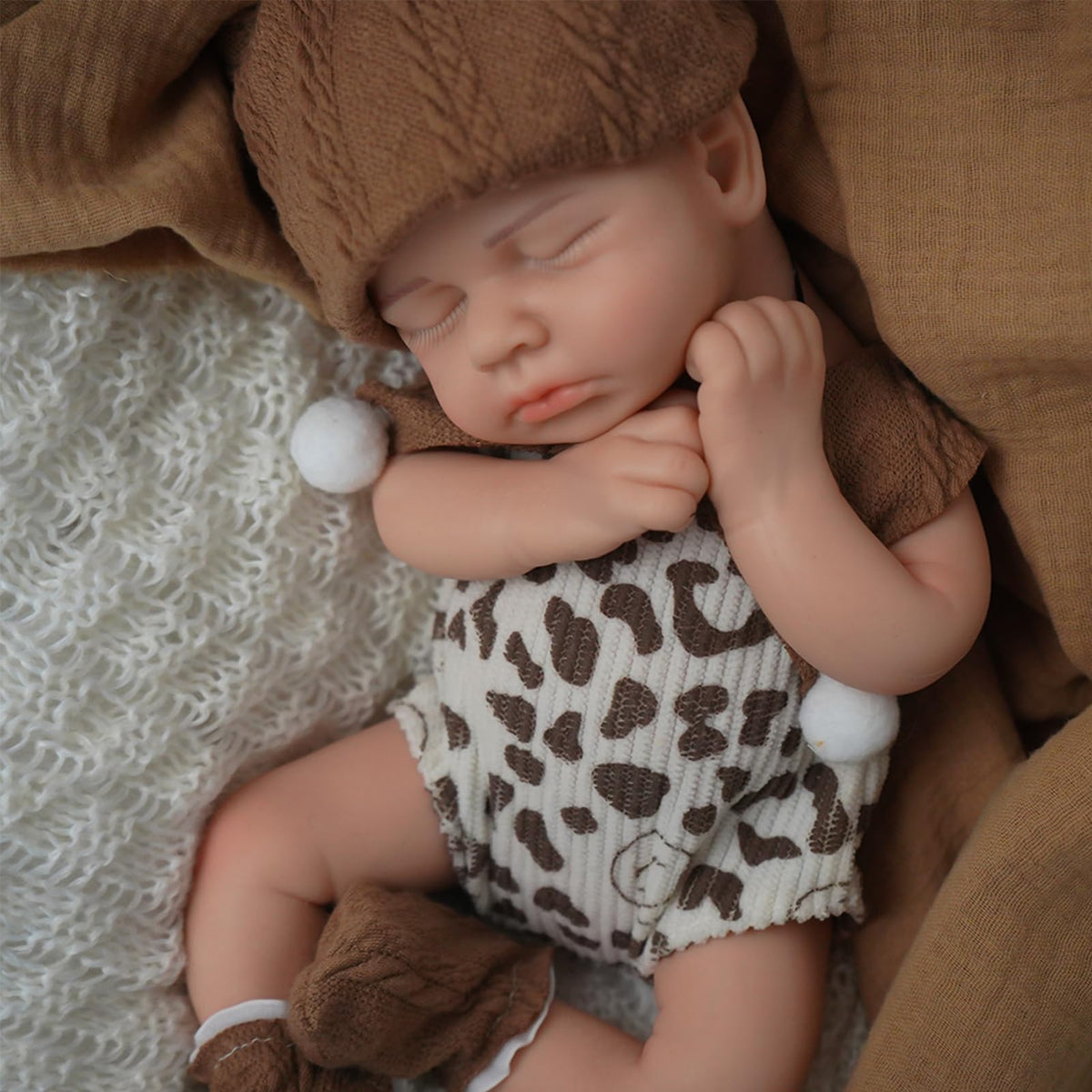 SOFTMARY lifelike reborn doll full silicone, 12 inches, perfect for cuddling.