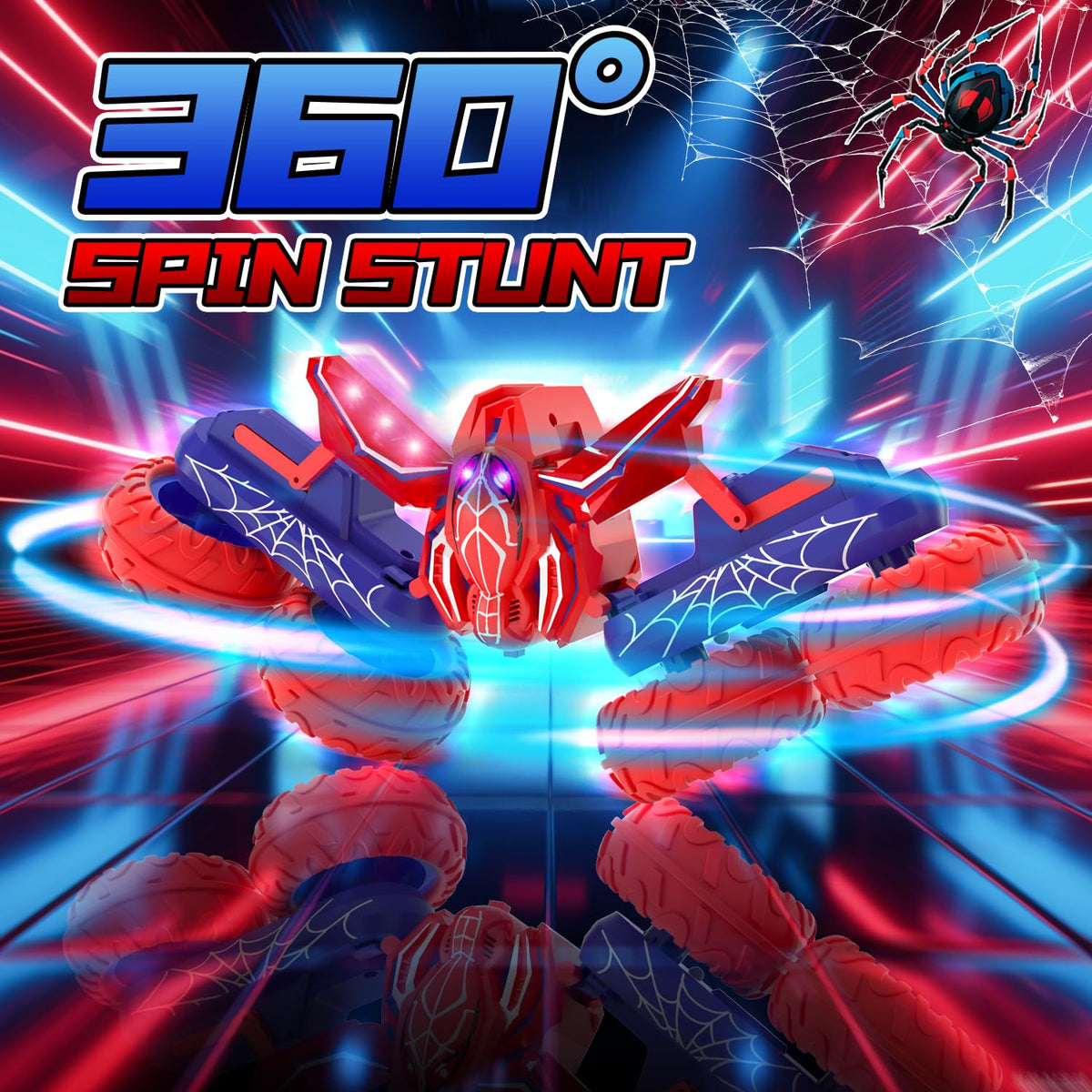 SOGAWEBB Spider RC car with dual batteries enables extended play sessions.