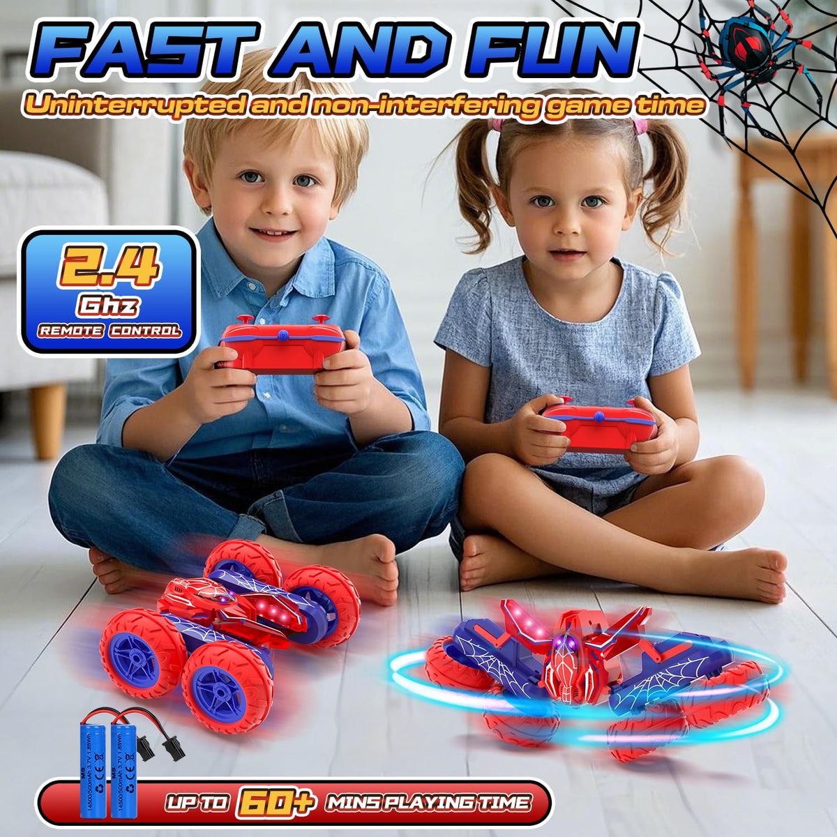 SOGAWEBB Spider RC car supports multi-player racing with friends.
