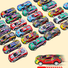 Soi-Meme pull back cars colorful front view for party favors and playtime.