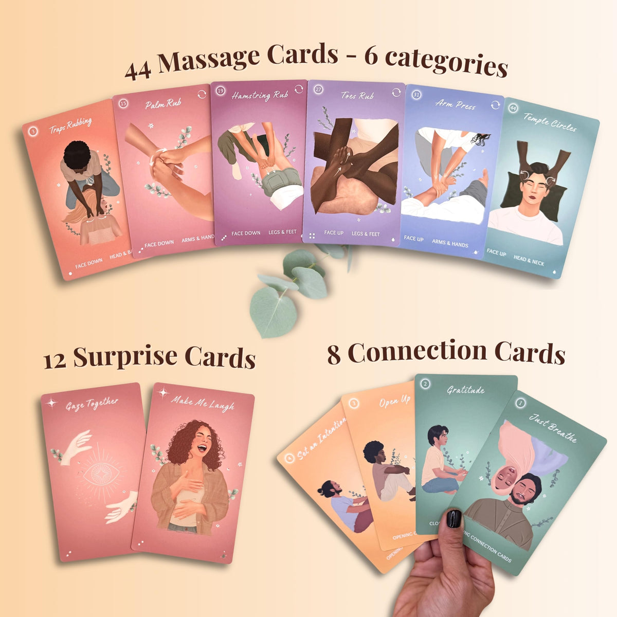 Solalma connection cards prompting deeper conversations during date night
