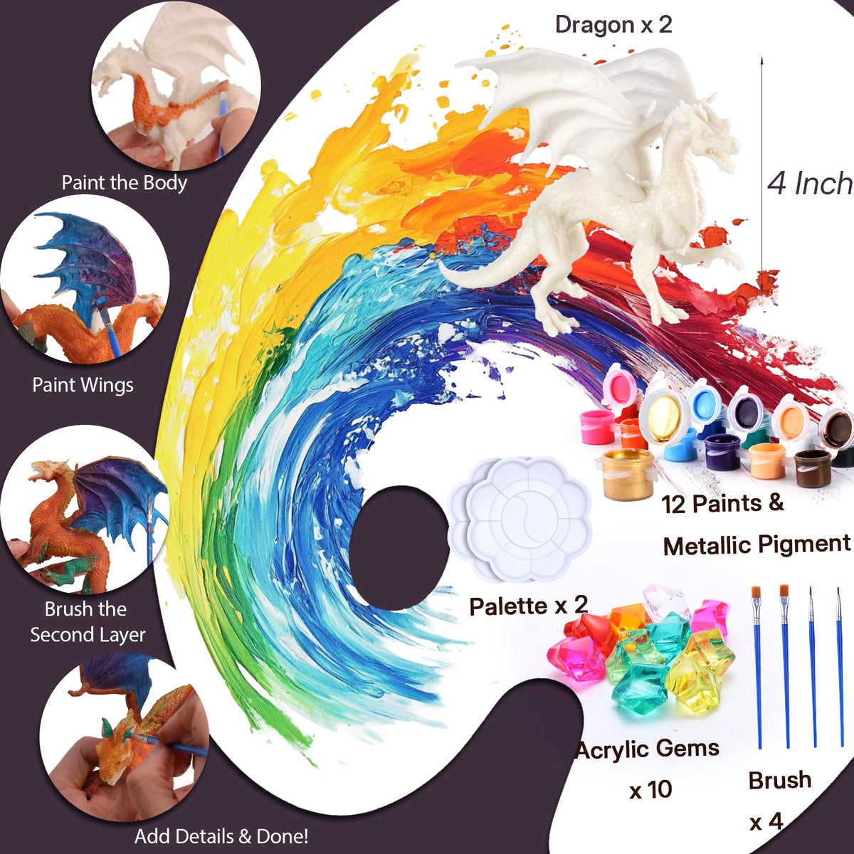 SOLDAY crystal gems add sparkle to dragon painting sessions