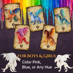 SOLDAY gold paint accents for dragon figurines during artwork
