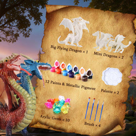 SOLDAY golden paint for adding shimmering accents to dragon artwork.