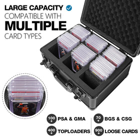 SolidCase full foam protection insert secures slabs and toploaders during transport.