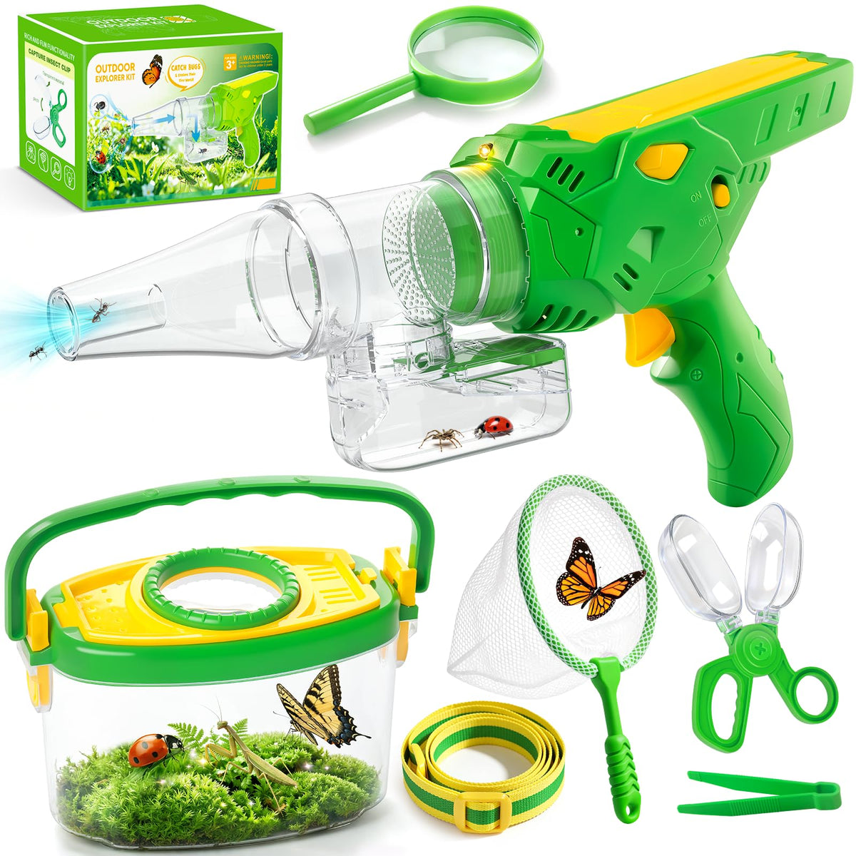 Soliehoo bug catcher for kids vacuum capturing tiny insects safely.