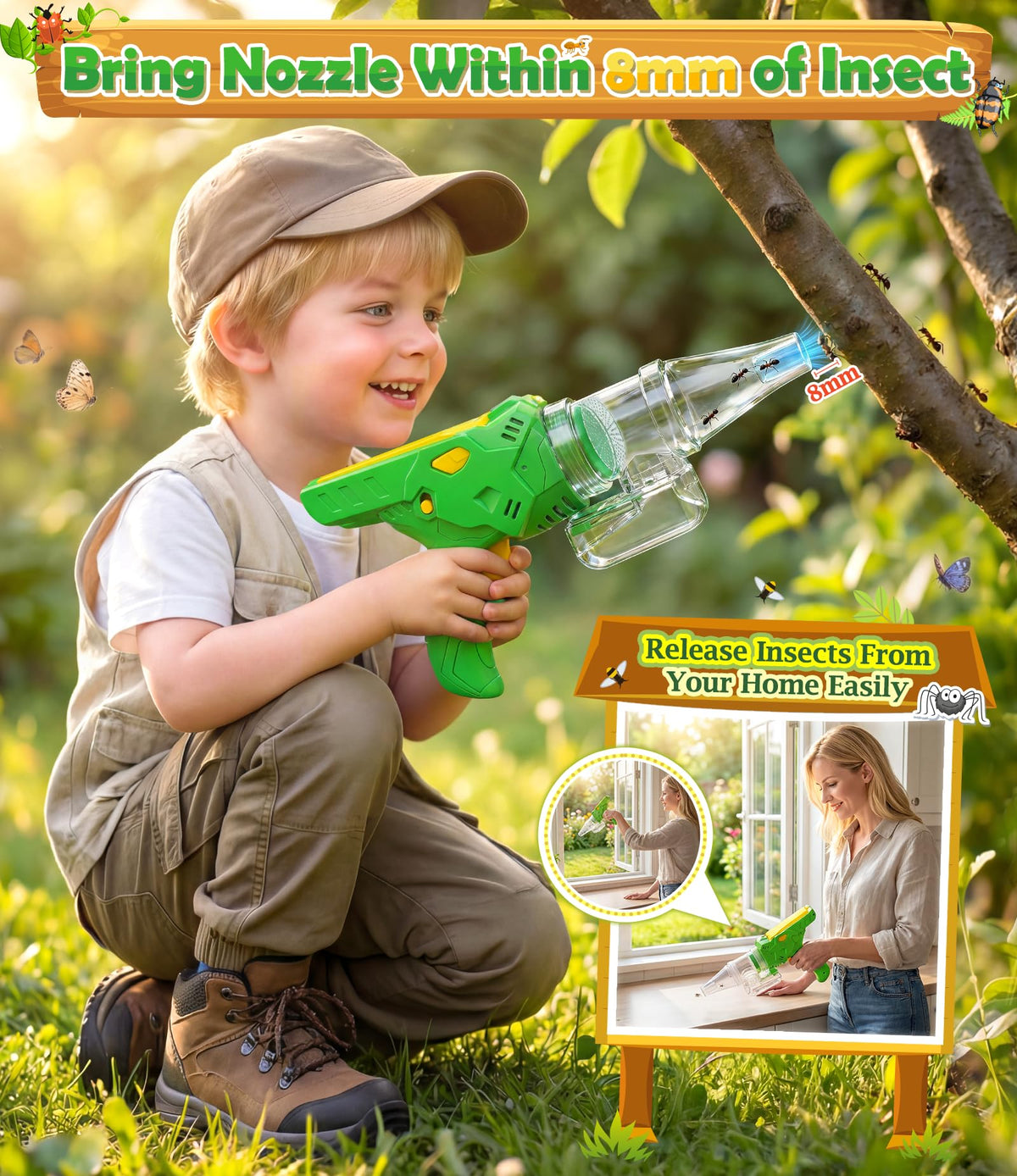 Soliehoo insect capsule clip lifts bugs gently without harm.