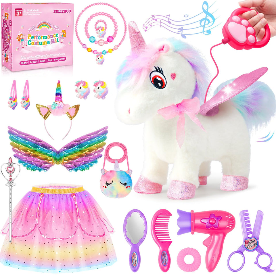 SOLIEHOO unicorn toy walks and sings for engaging imaginary play and companionship