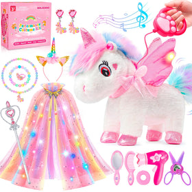 SOLIEHOO unicorn toy with walking remote for interactive play and storytelling.