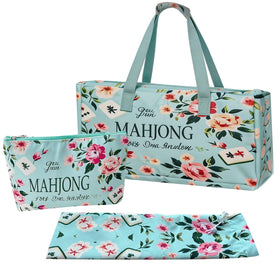 Sollkatte mahjong bag large tote clearly shows ample storage for tiles and racks during travel.