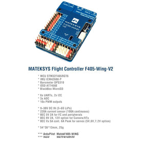 SoloGood Matek F405-WING V2 DPS310 barometer enables accurate altitude readings during flight