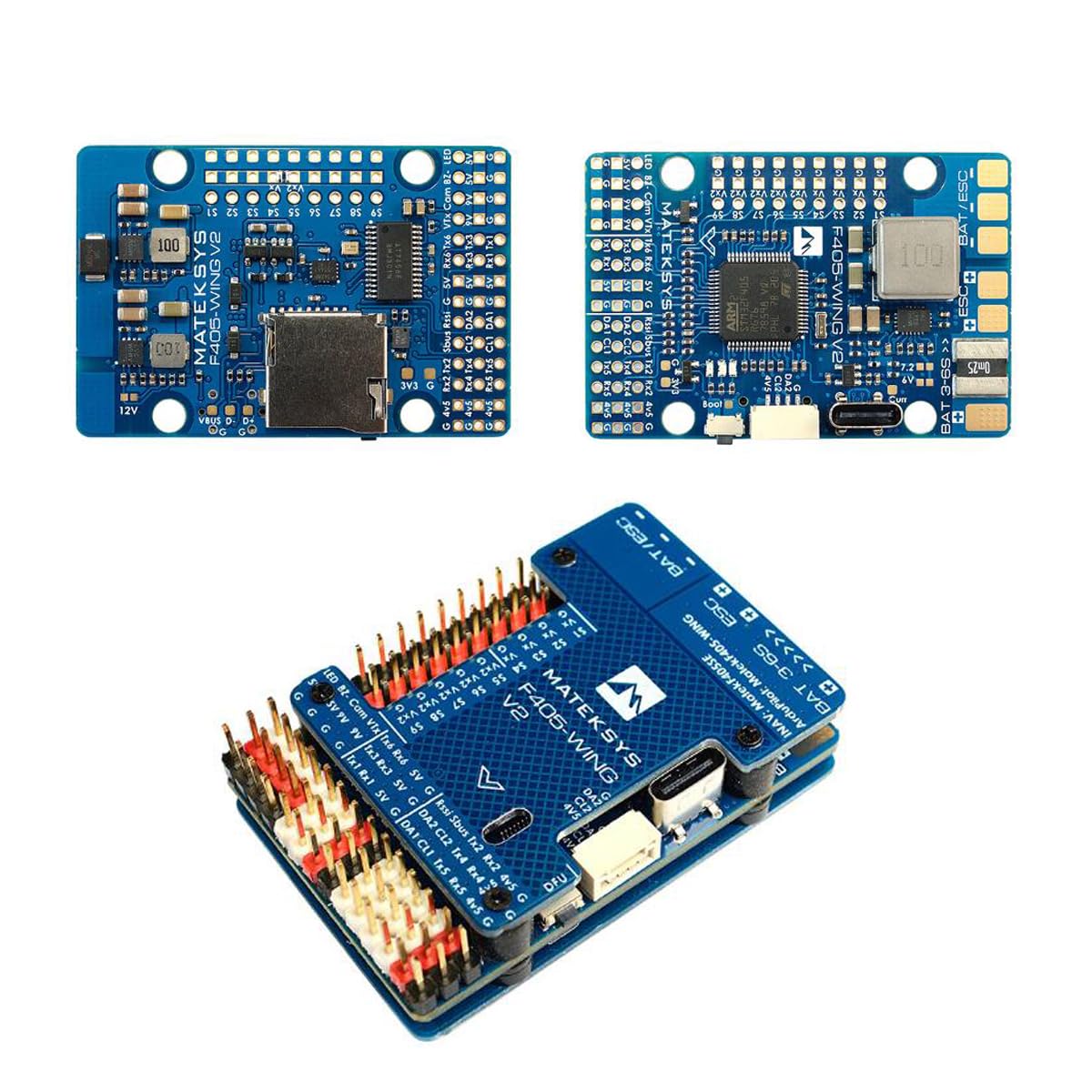 SoloGood Matek F405-WING V2 USB Type-C port for easy firmware updates and connections