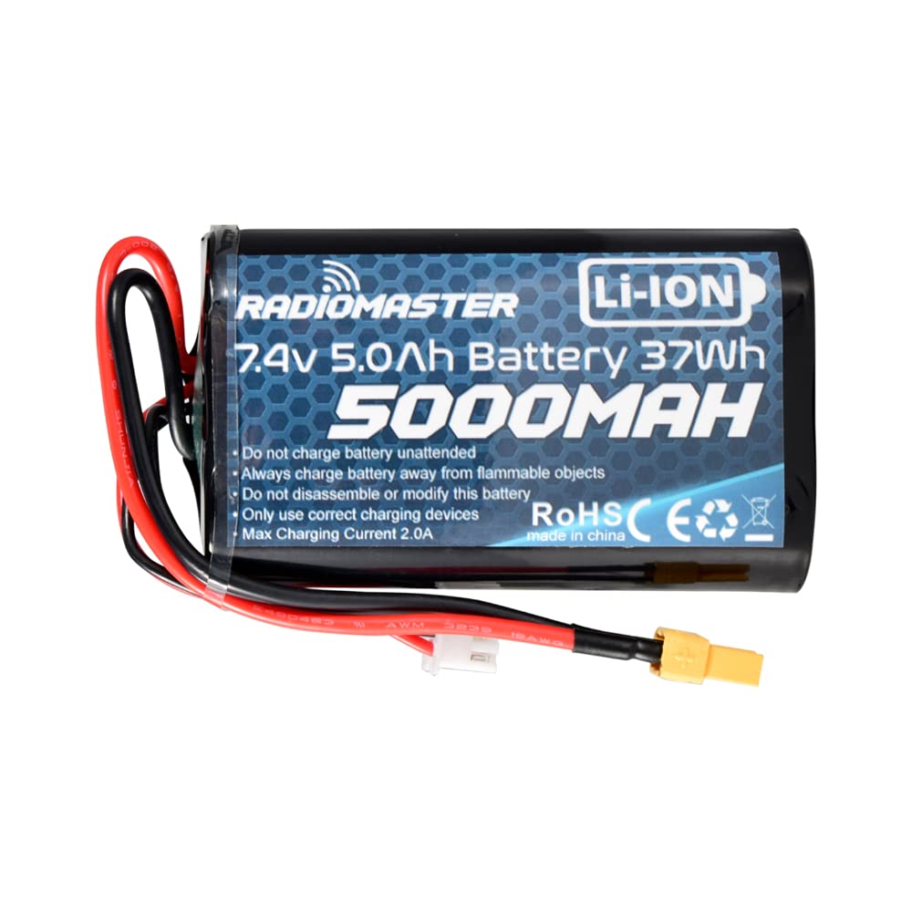 SoloGood Radiomaster 5000mAh 7.4V battery with XT30 and JST-XH connectors for TX16S.