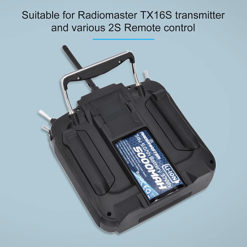 Packaging includes 1x 5000mAh Radiomaster battery.