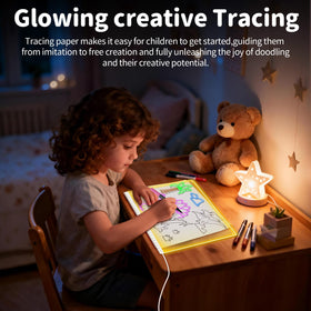 Solorage X LED drawing board showing multiple light modes for play.