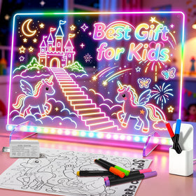 Solorage X LED drawing board on table for kid-friendly creativity.