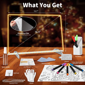 Solorage X LED board can hang on wall or stand on desk.