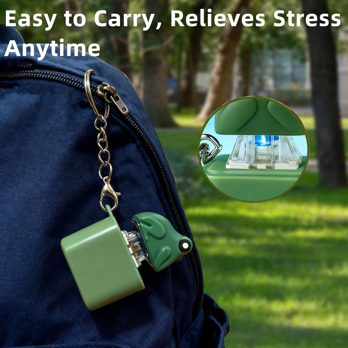 SOMAREM Frog Croaking Keychain compact size fits bags and pockets.
