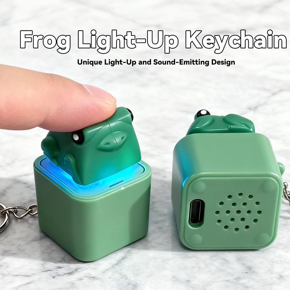 SOMAREM Frog Croaking Keychain safe ABS build with tactile feel.
