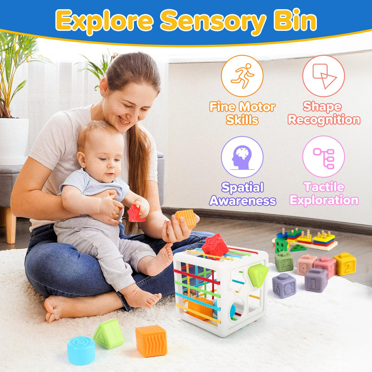 Somastung suction cup spinner attached to a surface for visual play