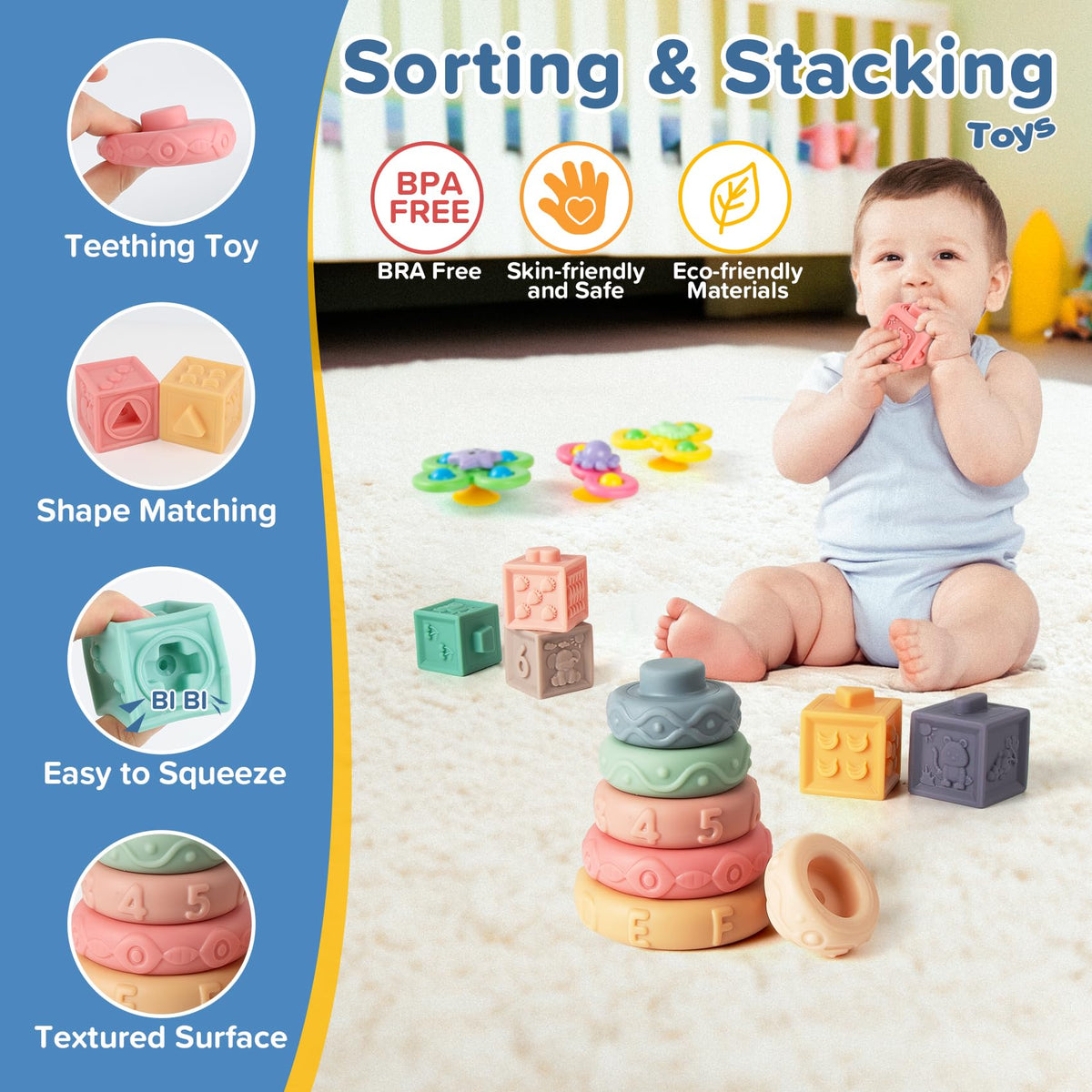 Somastung sensory bin and textured blocks spark curiosity during sensory exploration