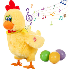 SOMOYA chicken lays eggs toy demonstrating plush dancing action for kids