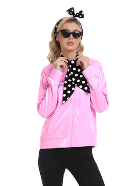 SOMSOC black polka-dot headband completes 1950s cosplay outfits.