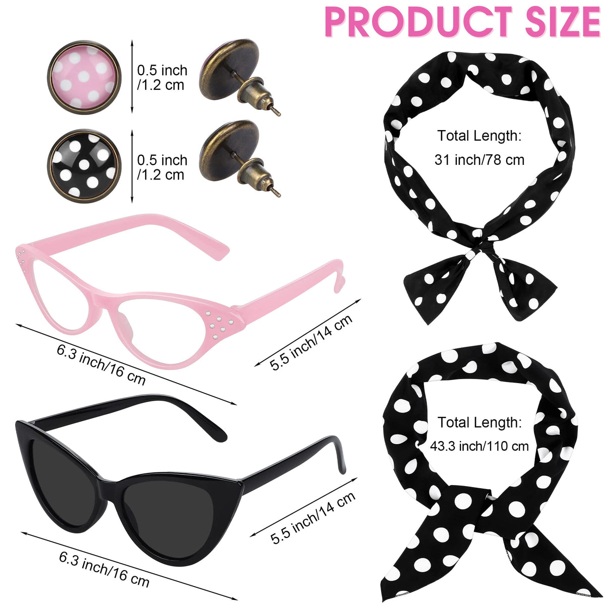SOMSOC black polka-dot scarf adds vintage flair to costumes.