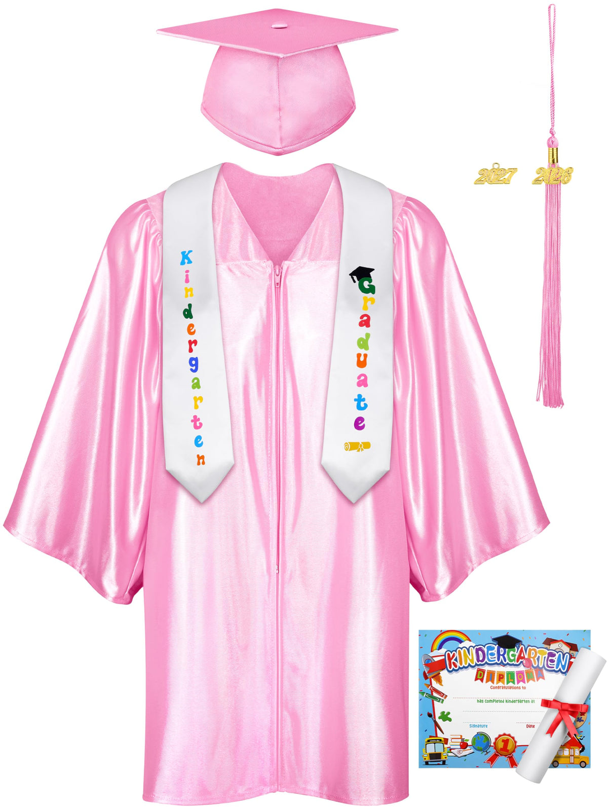 SOMSOC graduation set with cap and gown for preschool ceremonies, effortless dressing