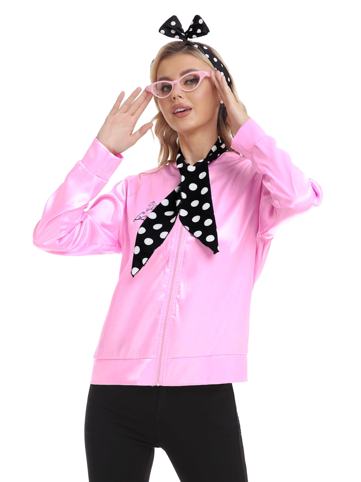 SOMSOC pink polka-dot earrings pack for playful color accents.