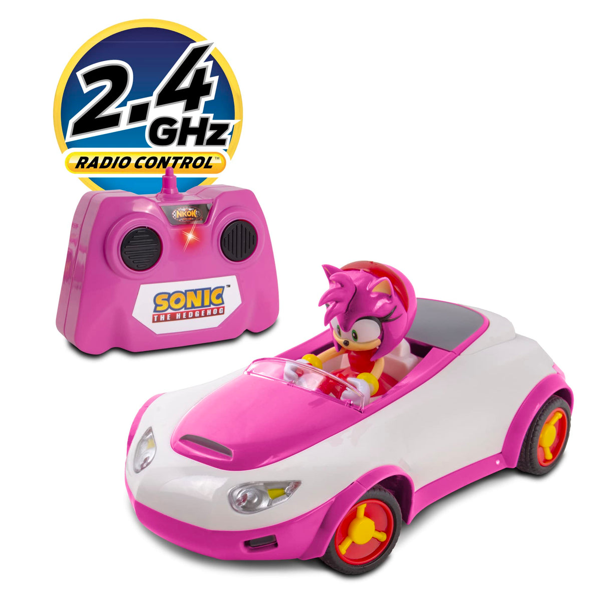 Sonic Amy Rose RC car side view showing compact profile