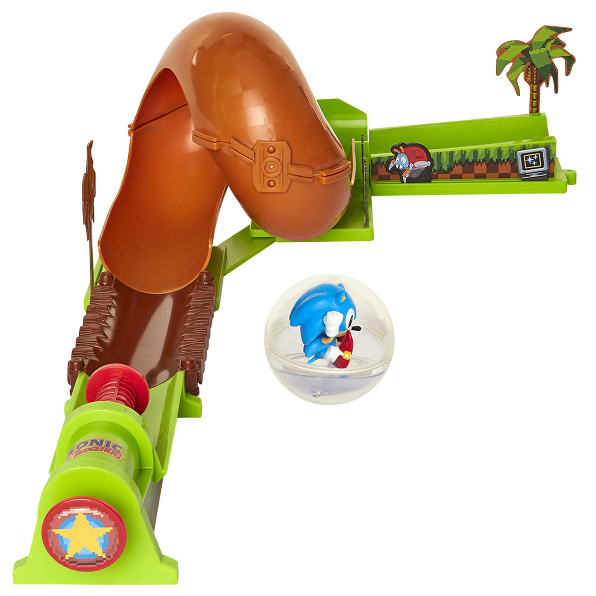 Customizable track pieces image invites kids to design their own Green Hill path.