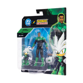 Sonic The Hedgehog Justice League team-up display featuring the two figures.