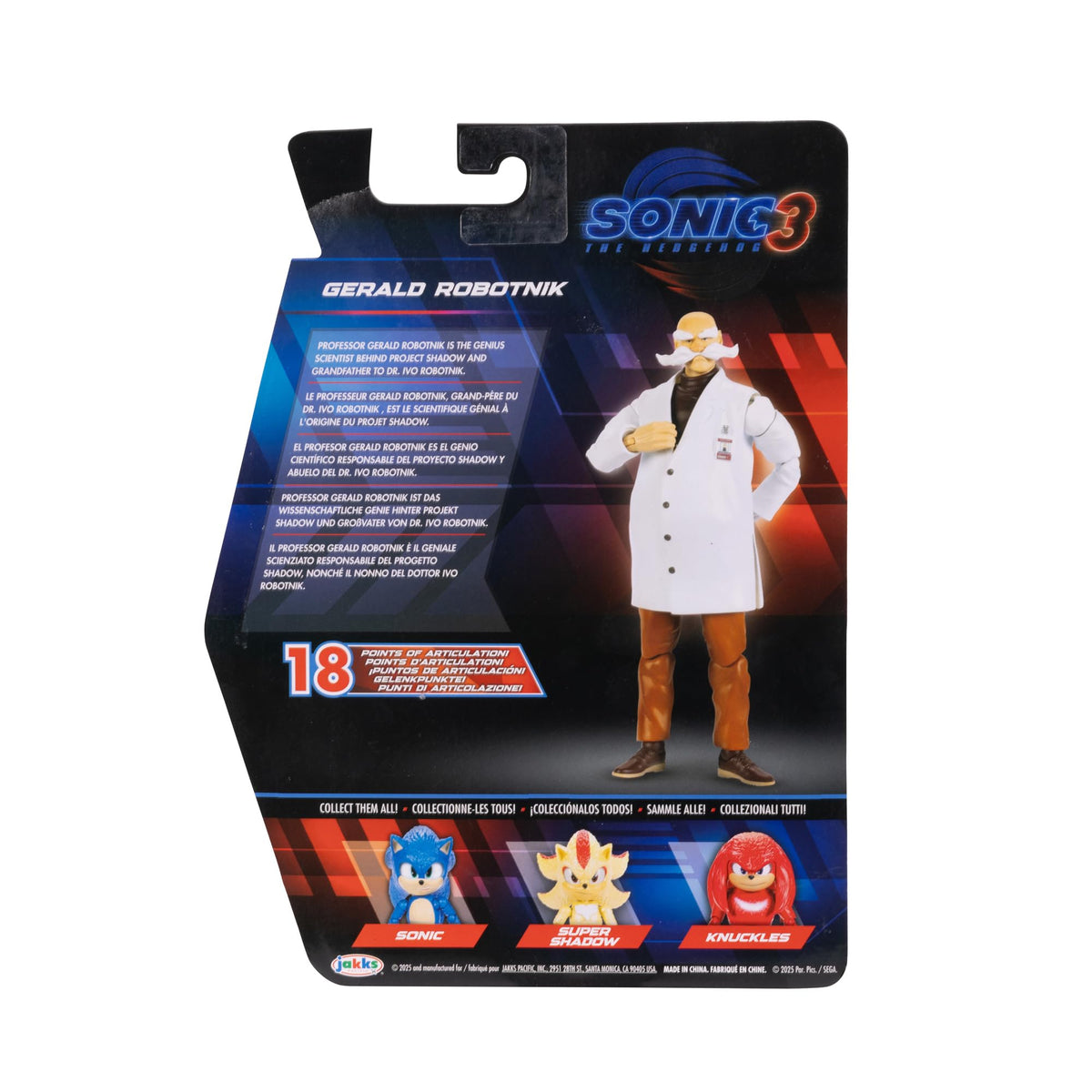 Gerald Robotnik figure with articulated joints for easy posing and play.